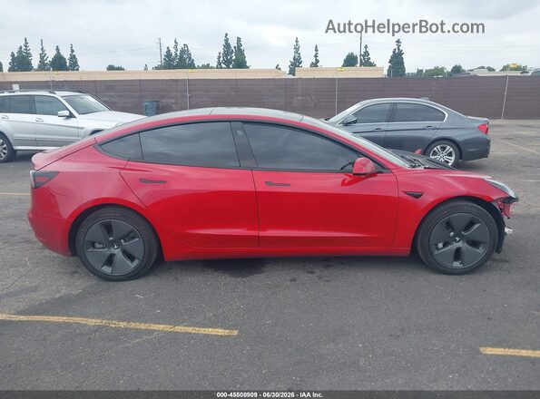 5YJ3E1EB2MF055877 2021 TESLA MODEL 3 Red Սալոնի հետևի տեսք