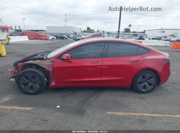 5YJ3E1EB2MF055877 2021 TESLA MODEL 3 Red Սալոնի 360 աստիճան տեսք