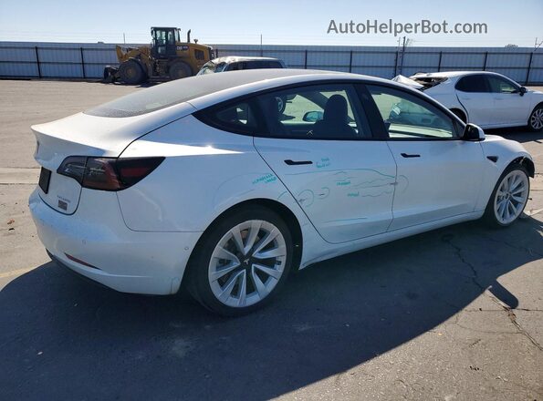 5YJ3E1EB2NF143605 2022 TESLA MODEL Белый Задняя правая четверть
