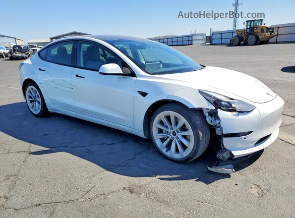 5YJ3E1EB2NF143605 2022 TESLA MODEL Белый Передняя правая четверть