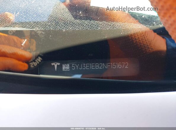 5YJ3E1EB2NF151672 2022 TESLA MODEL 3 Белый Вид подкапотного пространства