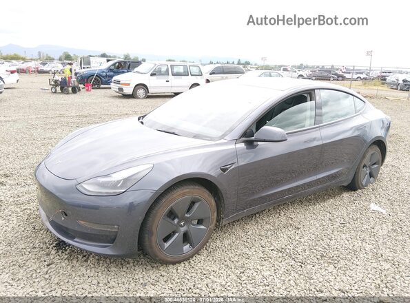 5YJ3E1EB2NF174420 2022 TESLA MODEL 3 Gray Vista tres cuartos delantera izquierda