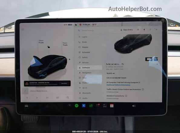 5YJ3E1EB2NF174420 2022 TESLA MODEL 3 Gray Vista de los asientos traseros