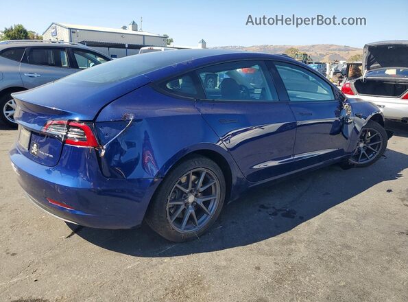 5YJ3E1EB2NF275926 2022 TESLA MODEL Blue უკანა მარჯვენა