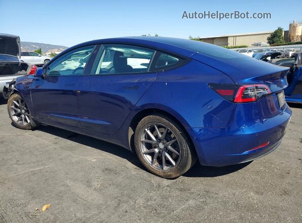 5YJ3E1EB2NF275926 2022 TESLA MODEL Blue უკანა მარცხენა