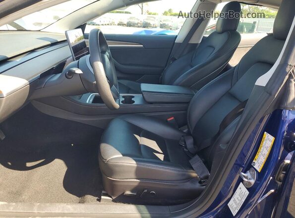 5YJ3E1EB2NF275926 2022 TESLA MODEL Blue წინა სალონის ხედი