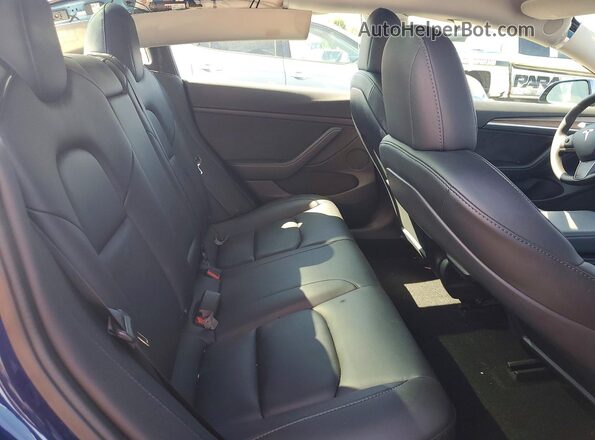 5YJ3E1EB2NF275926 2022 TESLA MODEL Blue უკანა სავარძლების ხედი