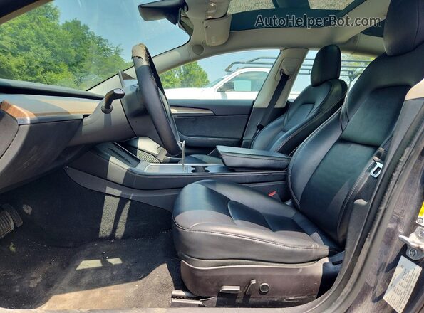 5YJ3E1EB2NF291348 2022 TESLA MODEL Charcoal Вид салону спереду
