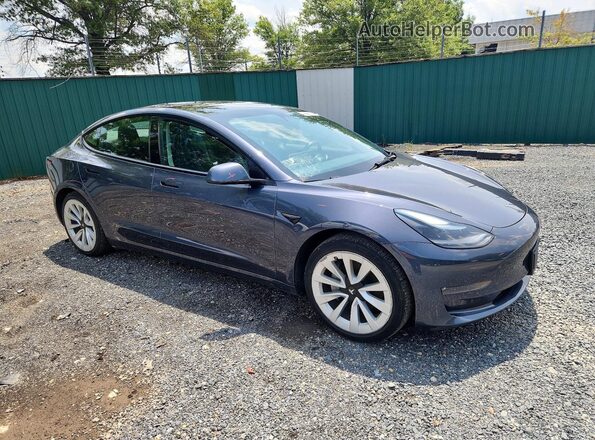 5YJ3E1EB2NF291348 2022 TESLA MODEL Charcoal Передня права чверть