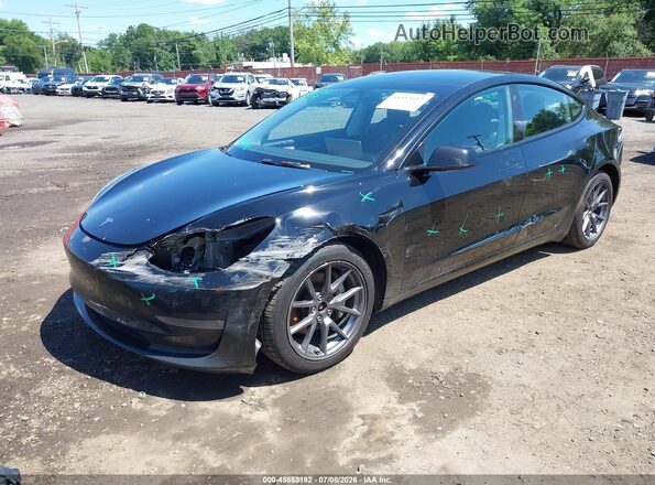 5YJ3E1EB2NF322758 2022 TESLA MODEL 3 Черный Передняя левая четверть
