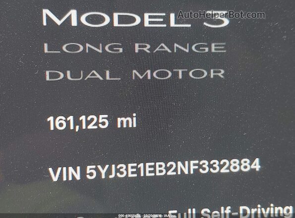 5YJ3E1EB2NF332884 2022 TESLA MODEL 3 Gray 