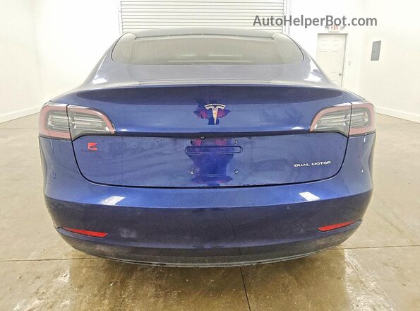 5YJ3E1EB3JF064566 2018 TESLA MODEL Blue Rear view