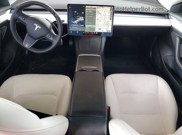 5YJ3E1EB3MF004064 2021 TESLA MODEL White Dashboard view
