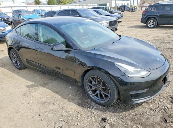 5YJ3E1EB3MF056360 2021 TESLA MODEL Черный Передняя правая четверть