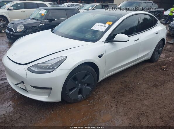 5YJ3E1EB3MF852896 2021 TESLA MODEL 3 White წინა მარცხენა ხედი სამი მეოთხედიდან