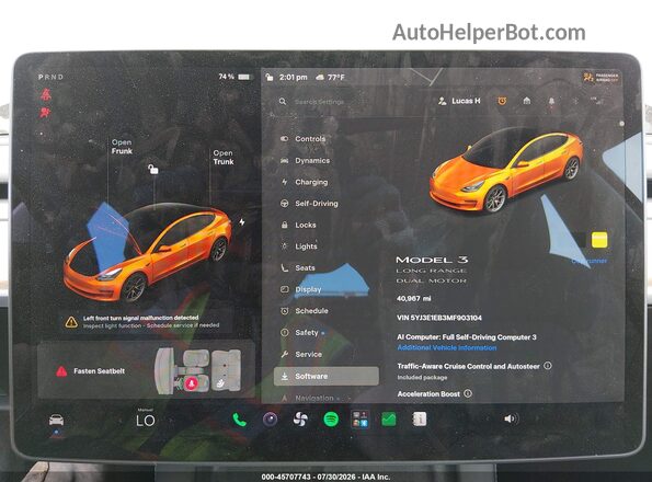 5YJ3E1EB3MF903104 2021 TESLA MODEL 3 Black Vista de los asientos traseros