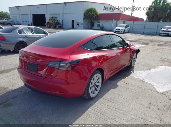 5YJ3E1EB3NF126991 2022 TESLA MODEL 3 Красный Задняя правая четверть