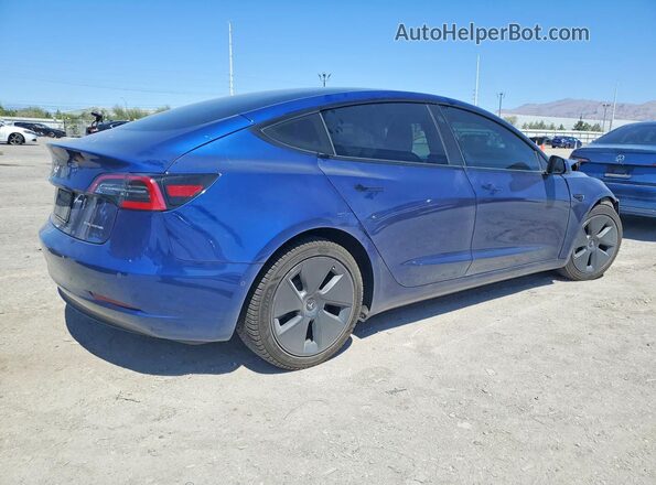 5YJ3E1EB3NF135870 2022 TESLA MODEL Blue Հետևի աջ