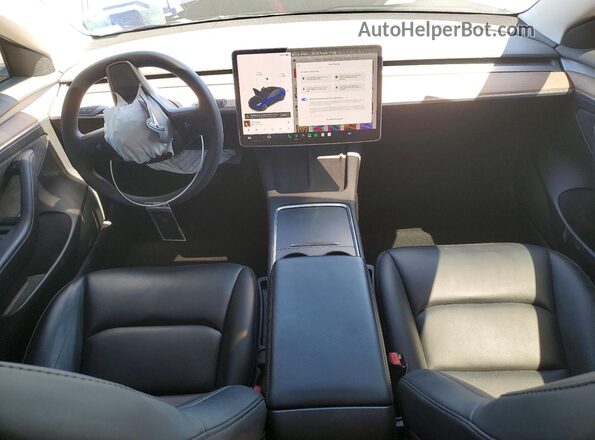 5YJ3E1EB3NF135870 2022 TESLA MODEL Blue Առջևի վահանակի տեսք