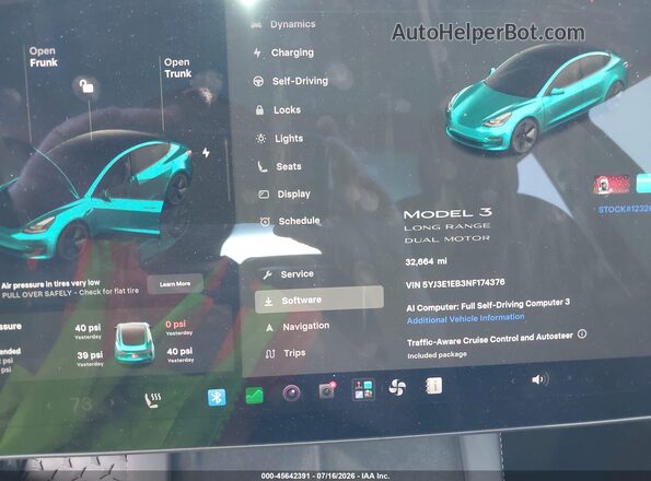 5YJ3E1EB3NF174376 2022 TESLA MODEL 3 Black Вид задніх сидінь