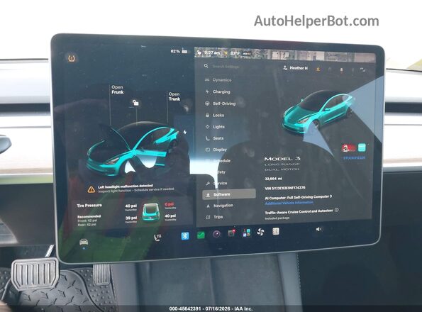 5YJ3E1EB3NF174376 2022 TESLA MODEL 3 Black 