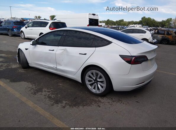 5YJ3E1EB3NF199665 2022 TESLA MODEL 3 White Rear left