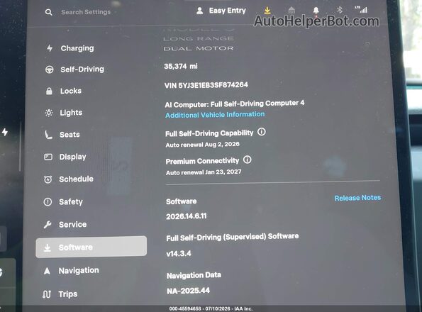5YJ3E1EB3SF874264 2025 TESLA MODEL 3 Gray Vista de los asientos traseros