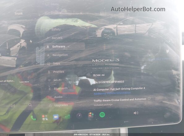 5YJ3E1EB3SF914603 2025 TESLA MODEL 3 Blue Vista de los asientos traseros