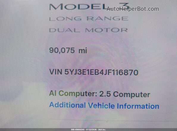 5YJ3E1EB4JF116870 2018 TESLA MODEL 3 Silver 