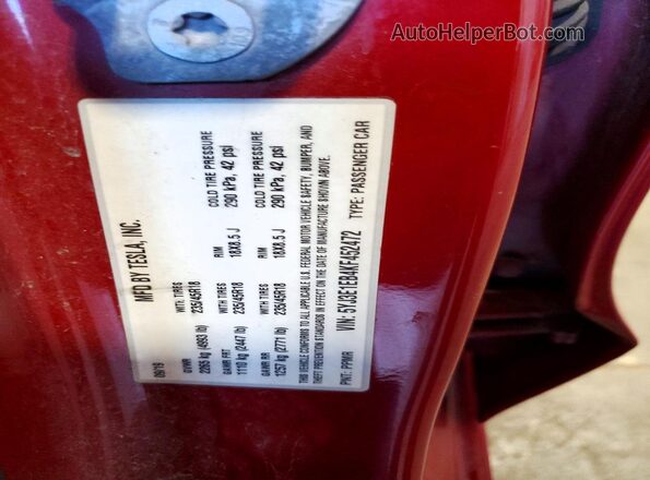 5YJ3E1EB4KF452472 2019 TESLA MODEL Red Vista del compartimento del motor