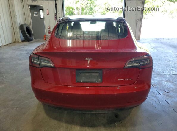 5YJ3E1EB4KF452472 2019 TESLA MODEL Red Vista trasera