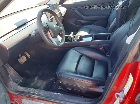 5YJ3E1EB4KF452472 2019 TESLA MODEL Red Vista interior delantera
