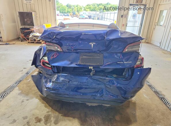 5YJ3E1EB4LF787488 2020 TESLA MODEL Синий Вид сзади