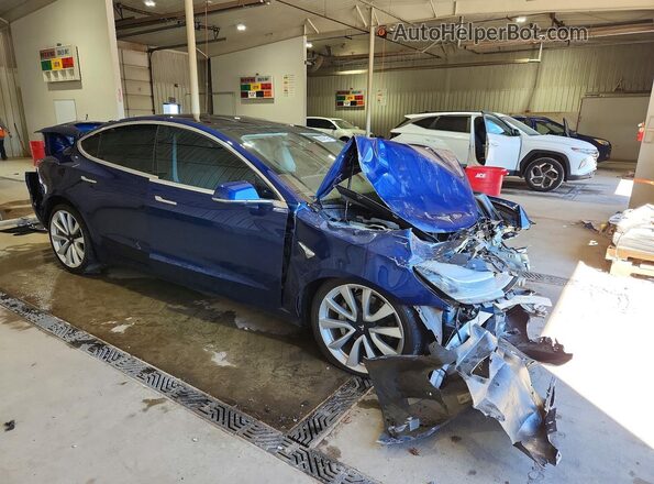 5YJ3E1EB4LF787488 2020 TESLA MODEL Синий Передняя правая четверть