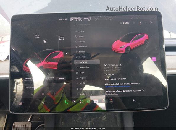 5YJ3E1EB4MF836707 2021 TESLA MODEL 3 Black 
