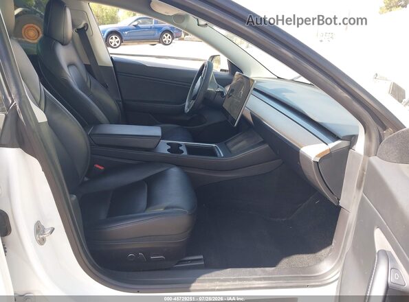 5YJ3E1EB4MF869609 2021 TESLA MODEL 3 Белый Вид салона спереди