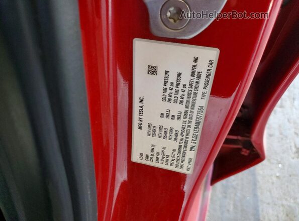 5YJ3E1EB4MF877564 2021 TESLA MODEL Red Вид підкапотного простору