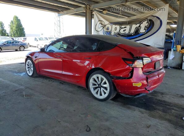 5YJ3E1EB4MF877564 2021 TESLA MODEL Red Задня ліва чверть