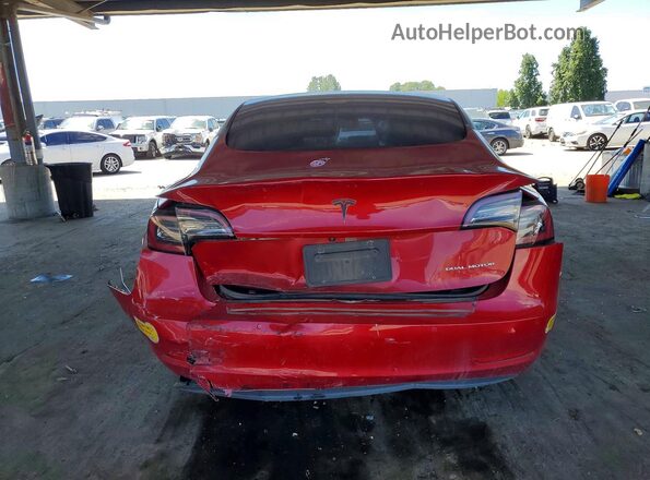 5YJ3E1EB4MF877564 2021 TESLA MODEL Red Вид ззаду