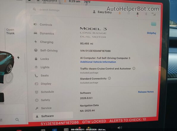 5YJ3E1EB4NF187086 2022 TESLA MODEL 3 Blue Вид задніх сидінь