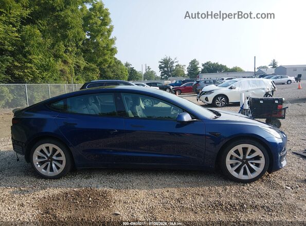 5YJ3E1EB4NF187086 2022 TESLA MODEL 3 Blue Панорамний вид салону 360°
