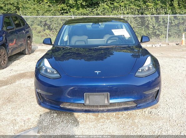 5YJ3E1EB4NF187086 2022 TESLA MODEL 3 Blue Вид задньої частини салону