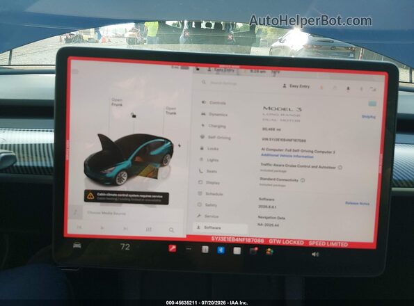5YJ3E1EB4NF187086 2022 TESLA MODEL 3 Blue 
