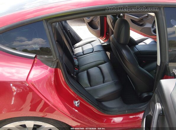 5YJ3E1EB4NF187976 2022 TESLA MODEL 3 Красный Вид наклейки с VIN-кодом
