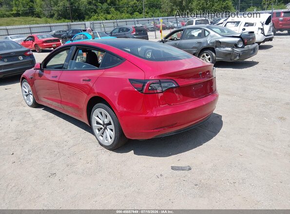 5YJ3E1EB4NF187976 2022 TESLA MODEL 3 Красный Задняя левая четверть