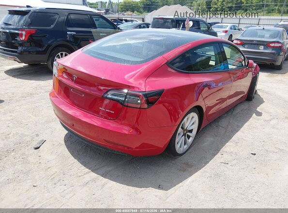 5YJ3E1EB4NF187976 2022 TESLA MODEL 3 Красный Задняя правая четверть