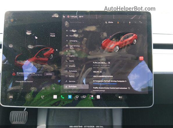 5YJ3E1EB4NF187976 2022 TESLA MODEL 3 Красный Вид задних сидений