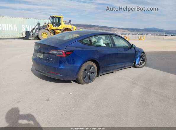 5YJ3E1EB4NF244418 2022 TESLA MODEL 3 Blue უკანა მარჯვენა