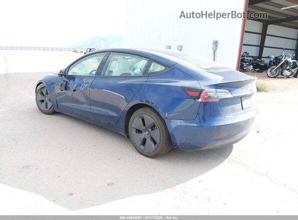 5YJ3E1EB4NF244418 2022 TESLA MODEL 3 Blue უკანა მარცხენა