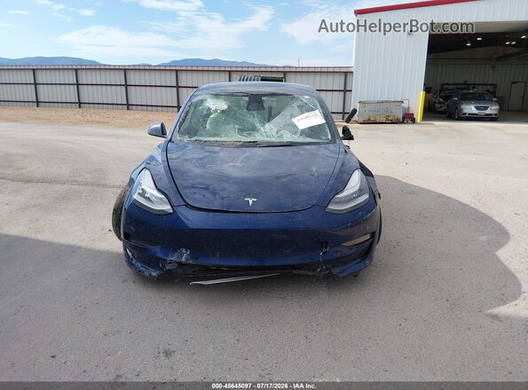 5YJ3E1EB4NF244418 2022 TESLA MODEL 3 Blue წინა პანელის ხედი